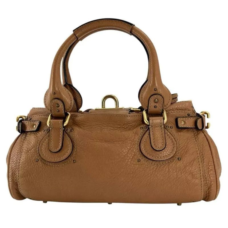 Chloe Brown Paddington One shoulder Hand Bag Leather Lock Key padlock - Image 4