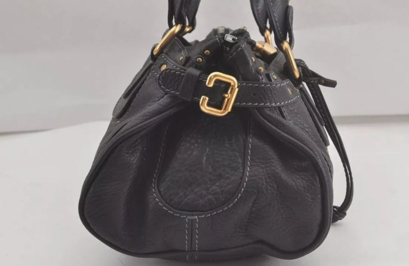 Authentic Chloe Vintage Paddington Leather Shoulder Hand Bag Black - Image 6