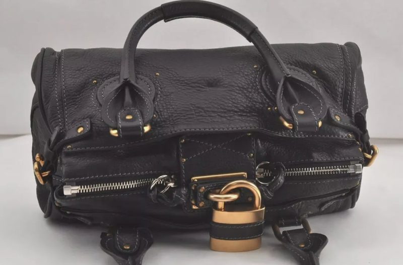 Authentic Chloe Vintage Paddington Leather Shoulder Hand Bag Black - Image 4