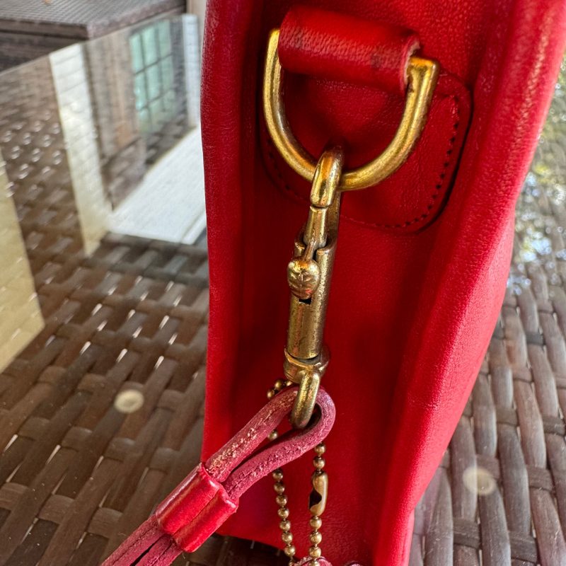 Vintage Coach Red Zippered Clutch 9455 - Image 9