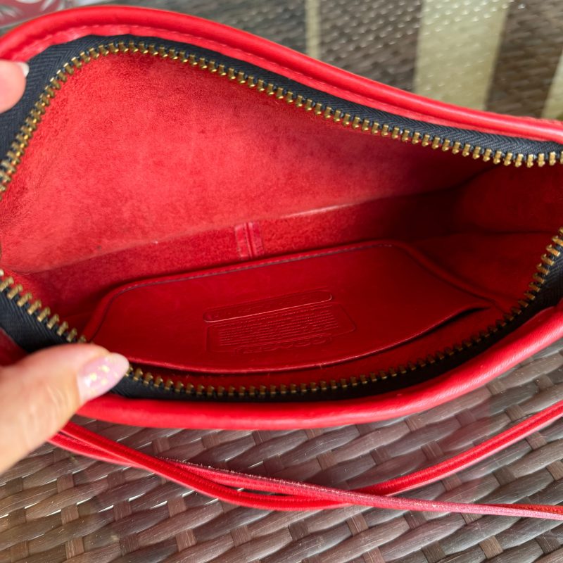 Vintage Coach Red Zippered Clutch 9455 - Image 4