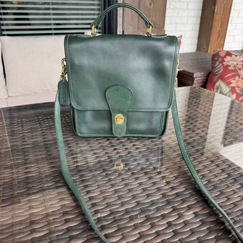 Vintage Coach Bottle Green Station Bag 5130 - Image 2