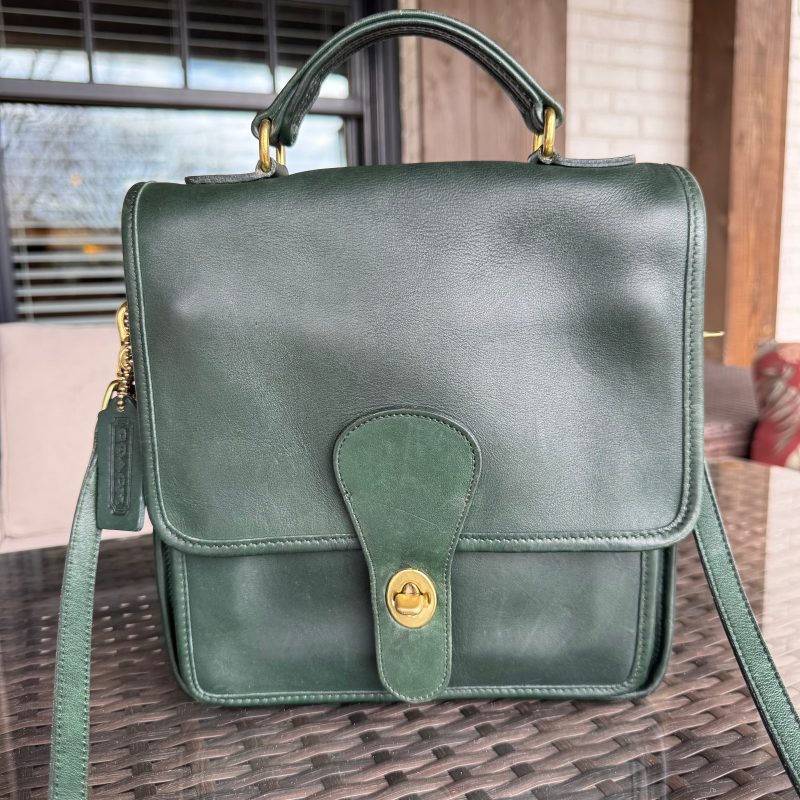 Vintage Coach Bottle Green Station Bag 5130 - Image 8