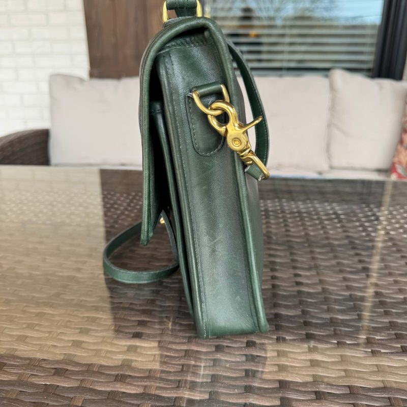 Vintage Coach Bottle Green Station Bag 5130 - Image 4