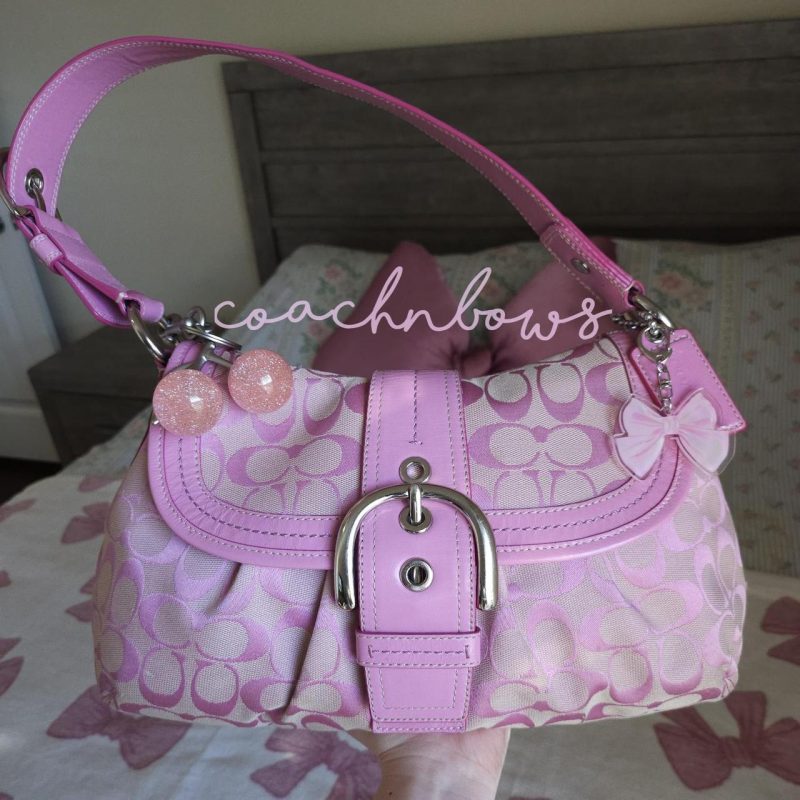 Vintage Barbie Pink Soho Buckle Signature Cs Rare Shoulder Purse - Image 2