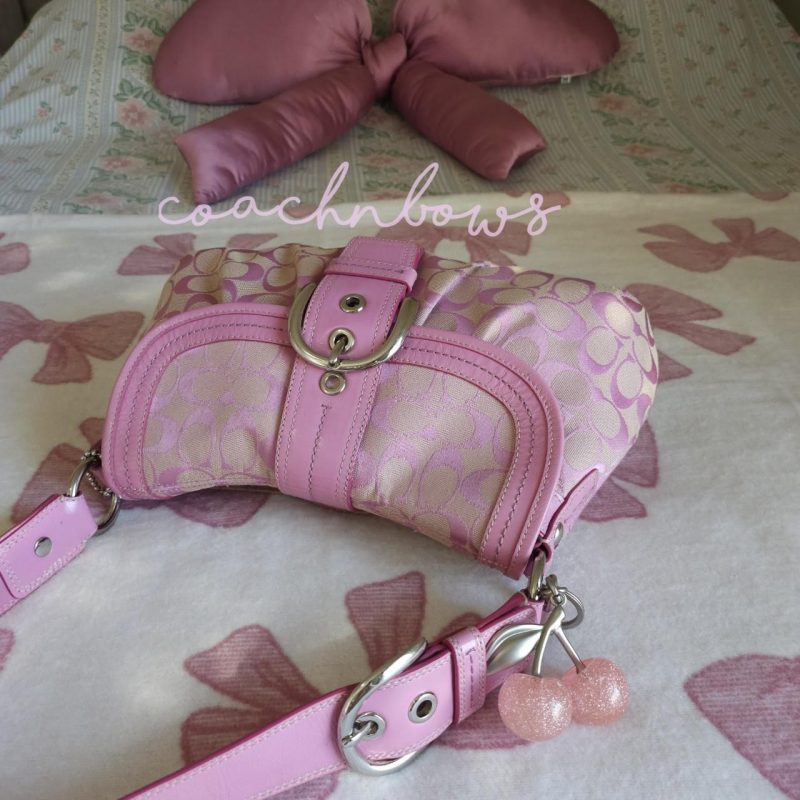 Vintage Barbie Pink Soho Buckle Signature Cs Rare Shoulder Purse - Image 5