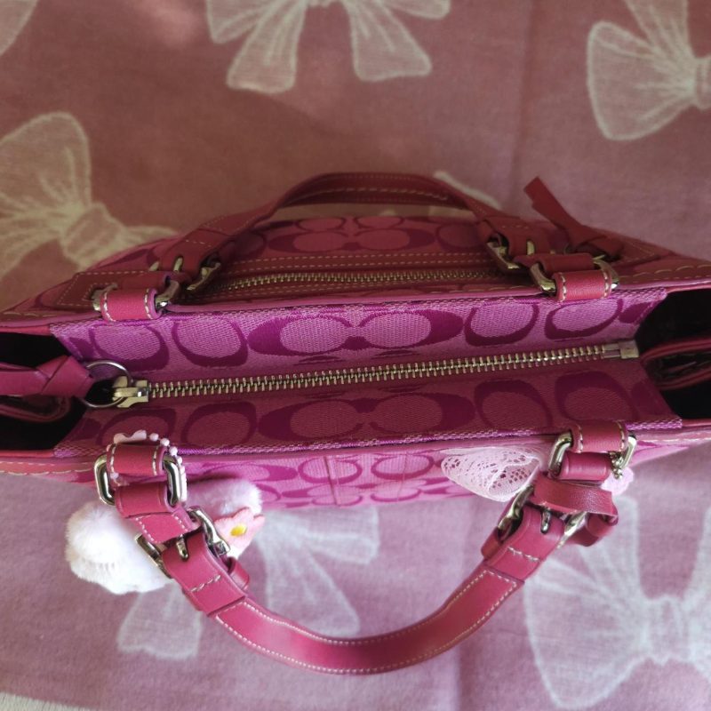 Y2K Vintage Coach Pink Handbag Tote Purse - Image 6