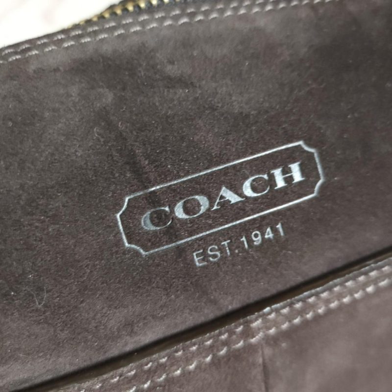 Y2K Vintage Coach Soho Brown Gold Suede Shoulder Bag Purse - Image 3