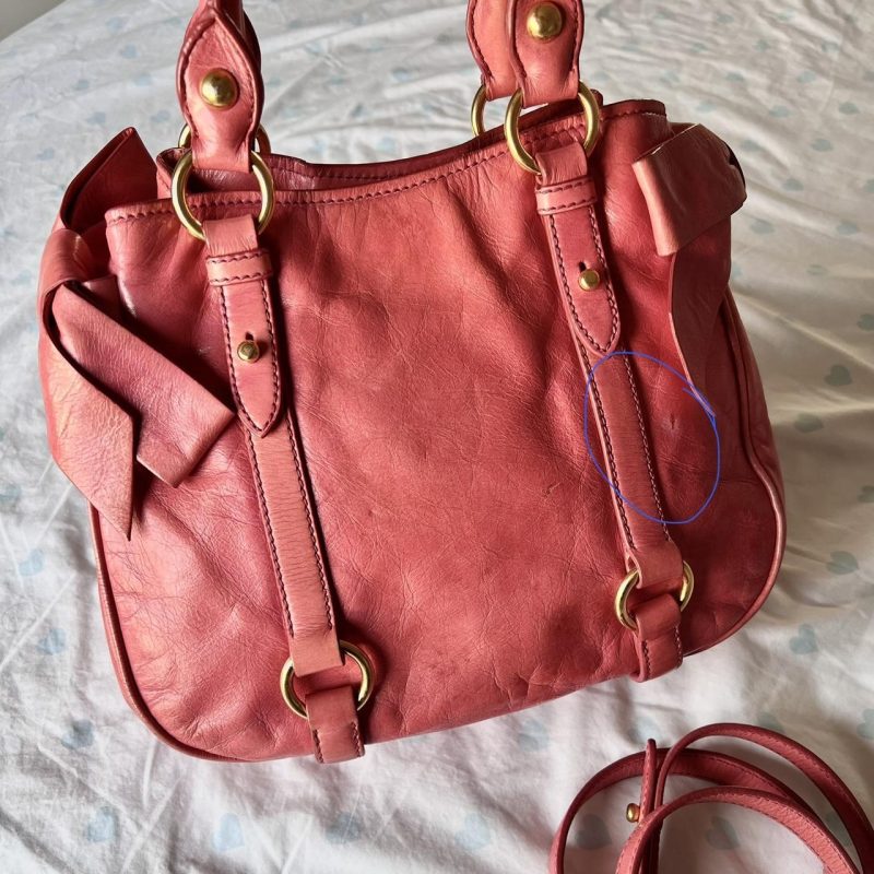 Authentic Pink Miu Miu Vitello Lux Bow Bag With Gold Hardware - Image 2
