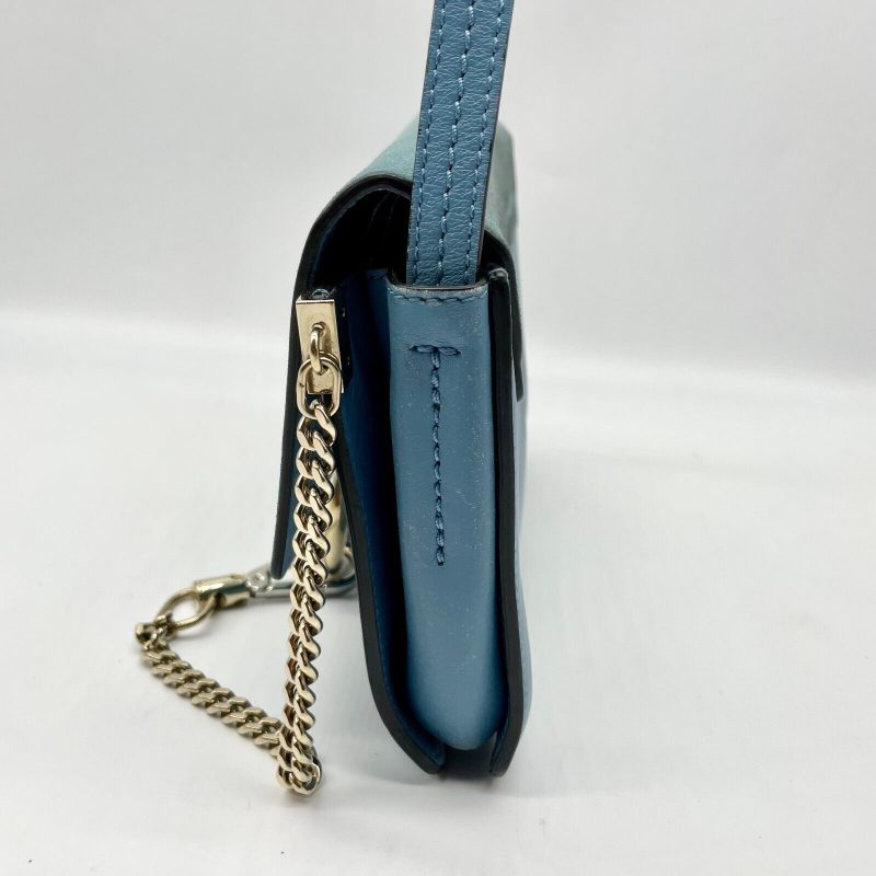 Chloe Faye Shoulder bag Suede Leather Y2K Blue Gold Hardware Crossbody - Image 5