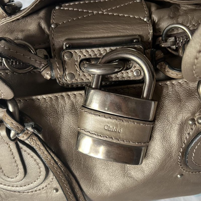 Authentic Bronze Chloe Paddington Bag With Silver Hardware - Image 2