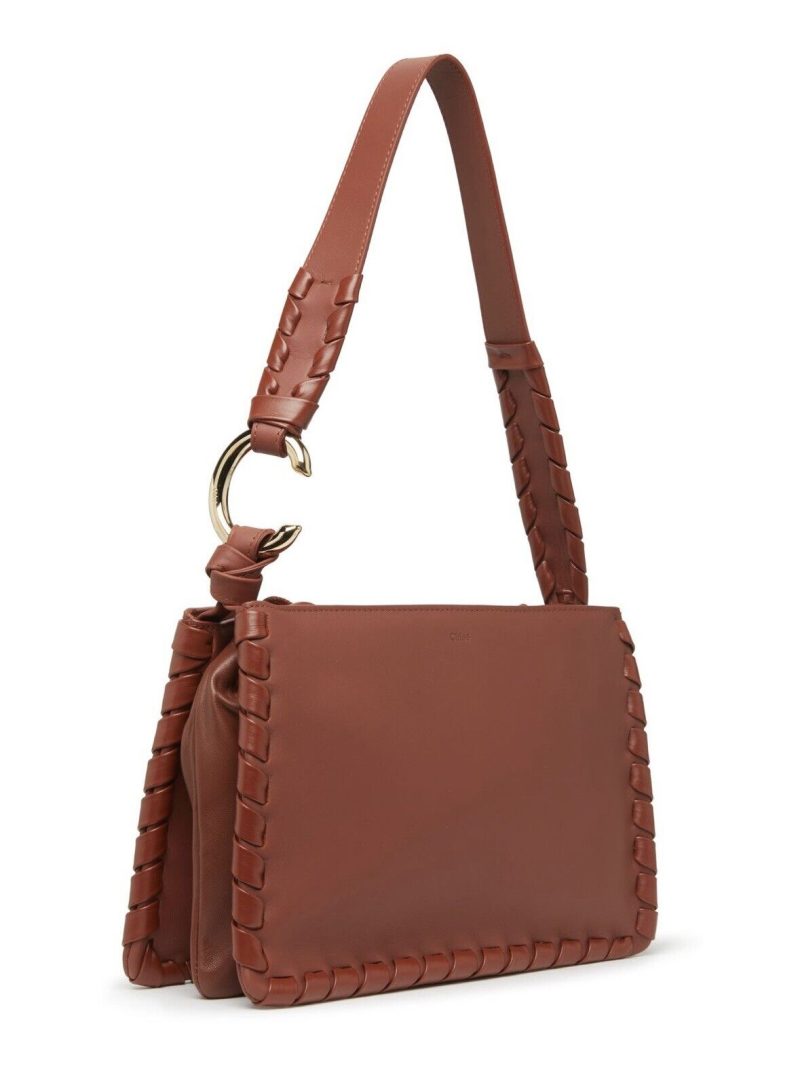 CHLOE MUTLI GUSSET  CALF & NAPPA LAMBSKIN SHOULDER BAG - NEW Handbag Brown - Image 9
