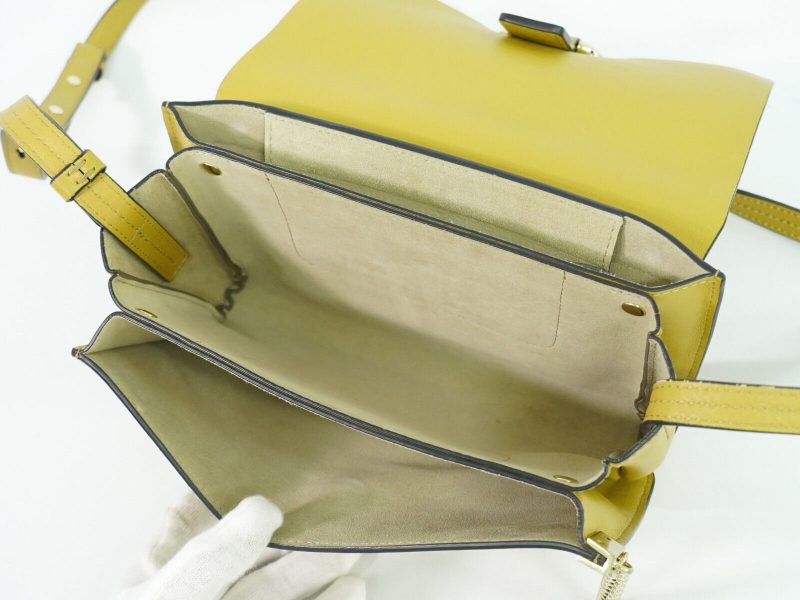 Chloe Faye Suede Leather Shoulder Crossbody Bag Yellow - Image 17