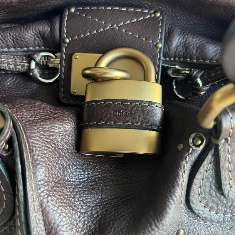 Brown Chloe Paddington Bag With Gold Hardware - Image 4
