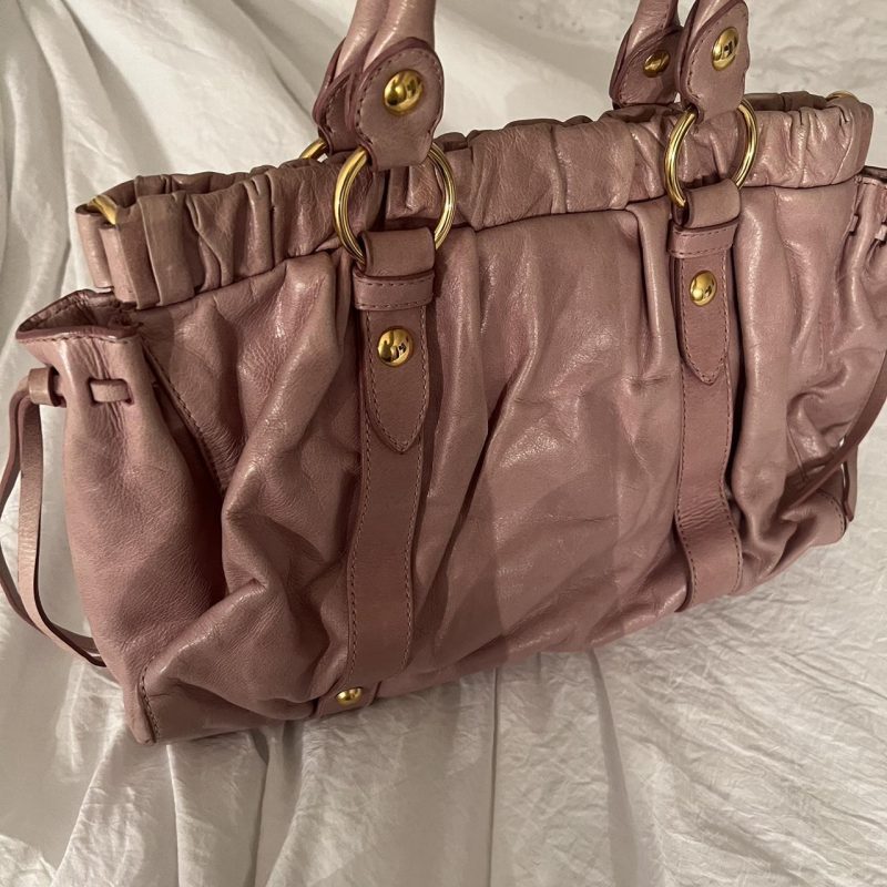Gorgeous Authentic Dusty Pink Miu Miu Vitello Bag With Gold Hardware - Image 8
