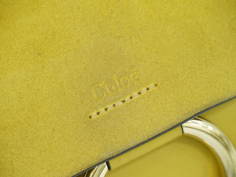Chloe Faye Suede Leather Shoulder Crossbody Bag Yellow - Image 4