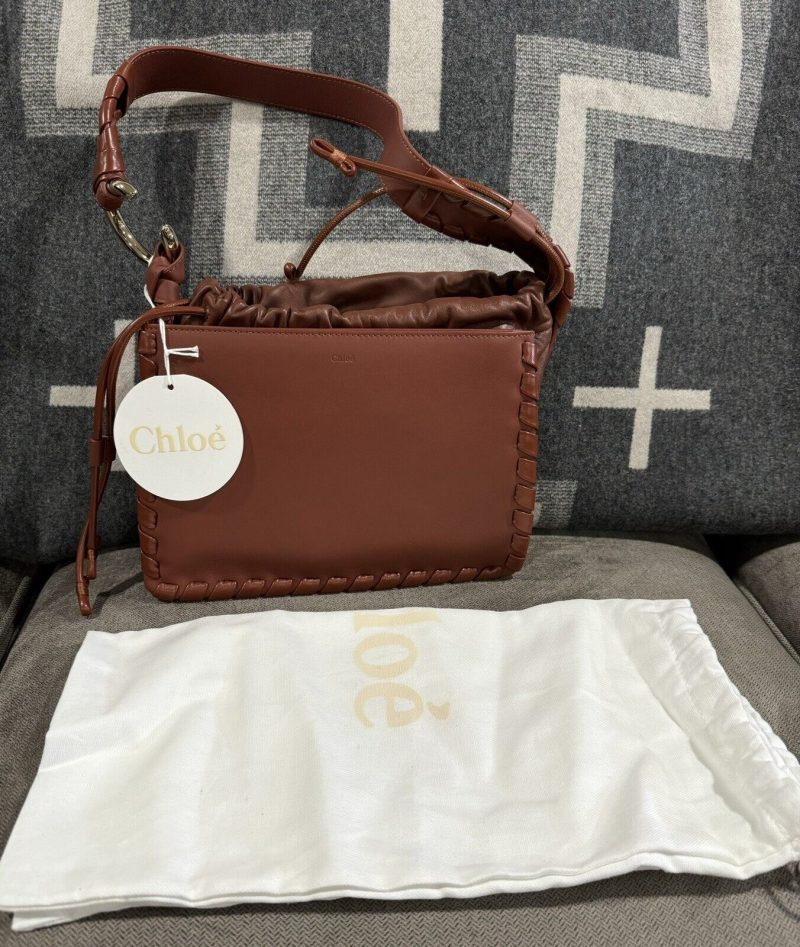 CHLOE MUTLI GUSSET  CALF & NAPPA LAMBSKIN SHOULDER BAG - NEW Handbag Brown - Image 2