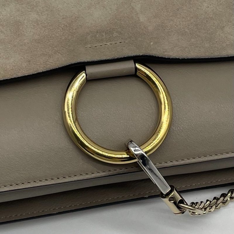 Chloe Faye Shoulder bag Suede Leather Y2K Beige Gold Hardware Crossbody - Image 7