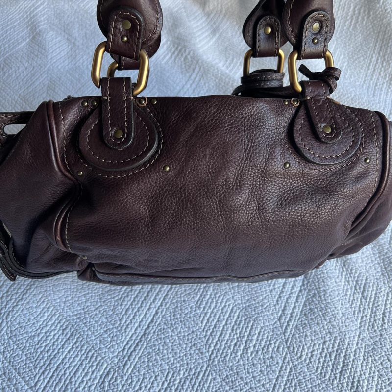 Brown Chloe Paddington Bag With Gold Hardware - Image 5