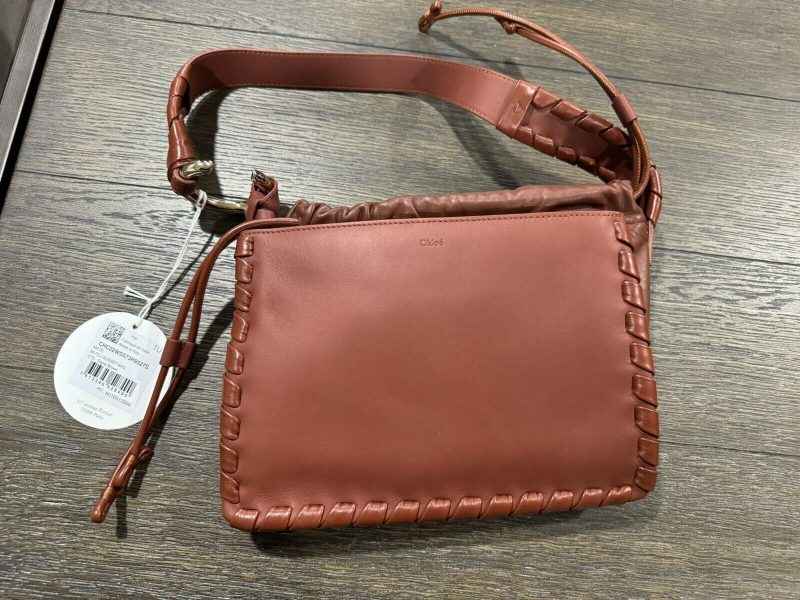 CHLOE MUTLI GUSSET  CALF & NAPPA LAMBSKIN SHOULDER BAG - NEW Handbag Brown - Image 5