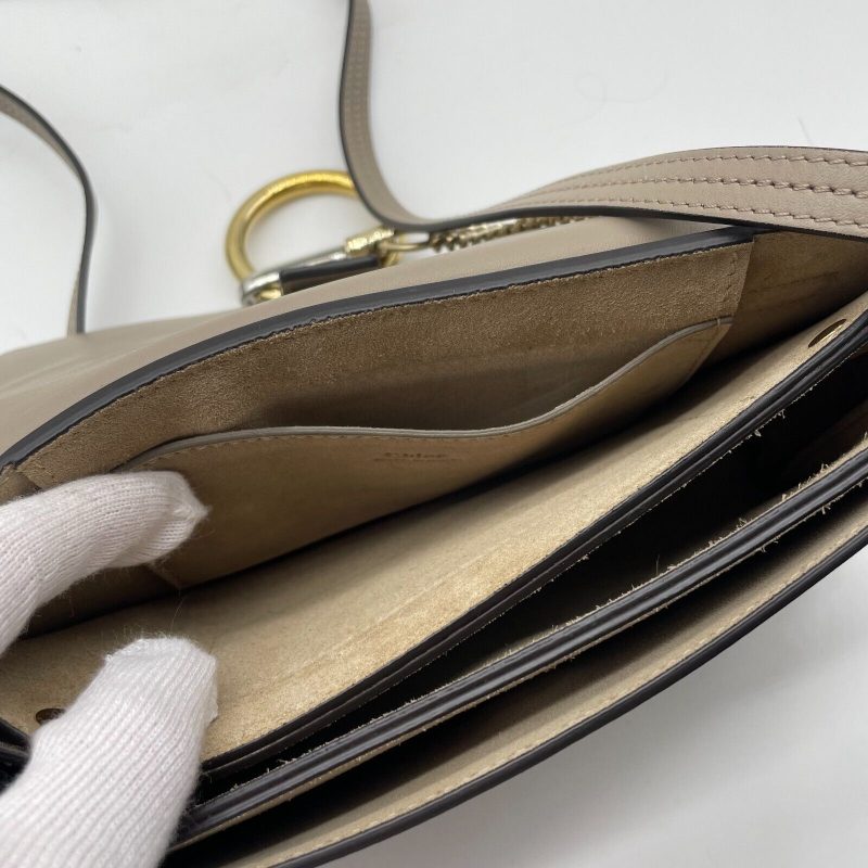 Chloe Faye Shoulder bag Suede Leather Y2K Beige Gold Hardware Crossbody - Image 18