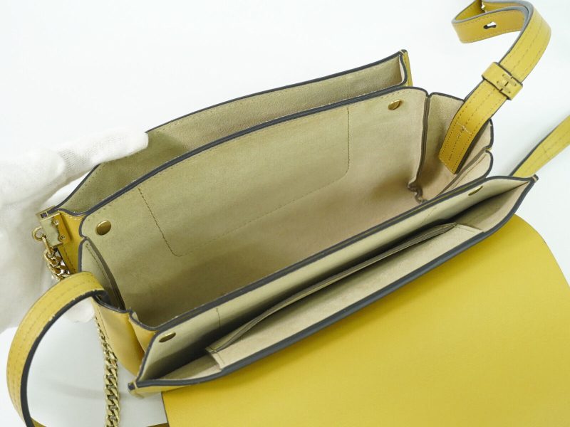 Chloe Faye Suede Leather Shoulder Crossbody Bag Yellow - Image 18