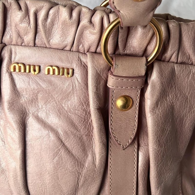 Gorgeous Authentic Dusty Pink Miu Miu Vitello Bag With Gold Hardware - Image 4