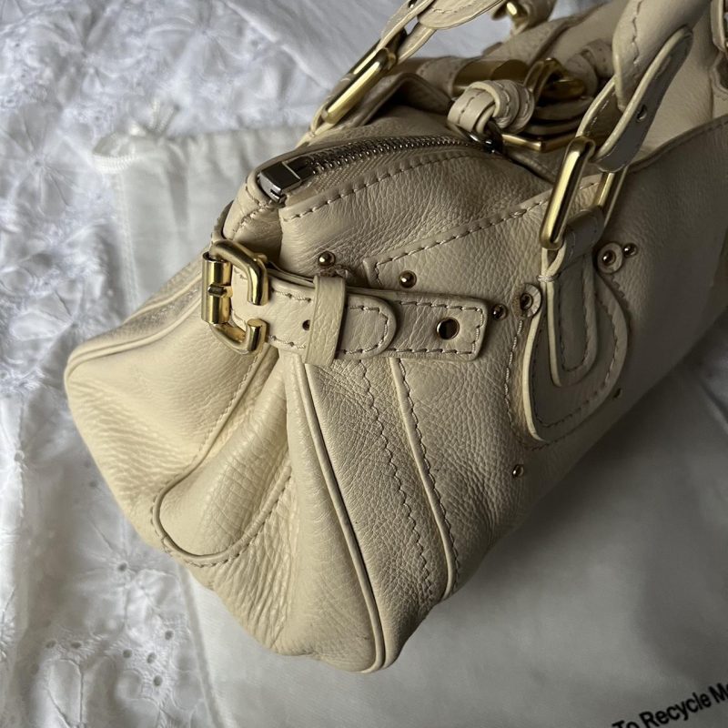 Authentic Cream Chloe Paddington Bag With Gold Hardware - Image 4