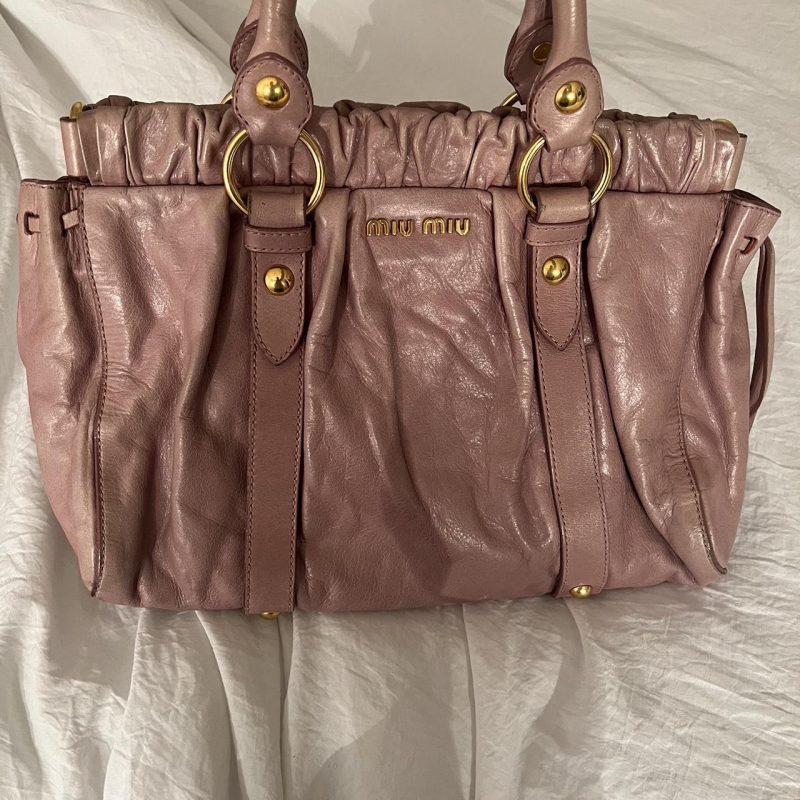 Gorgeous Authentic Dusty Pink Miu Miu Vitello Bag With Gold Hardware - Image 7