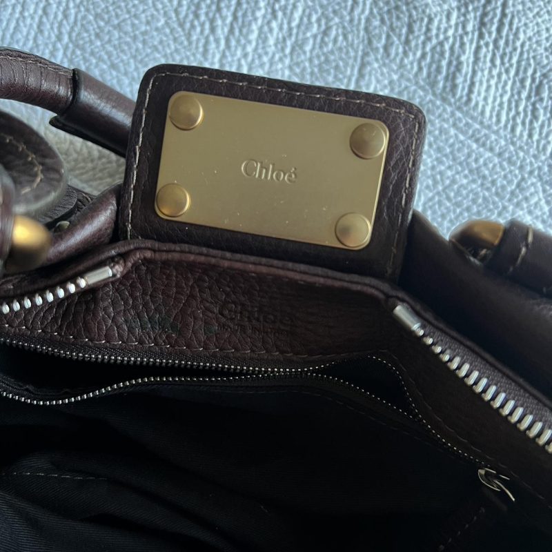 Brown Chloe Paddington Bag With Gold Hardware - Image 6