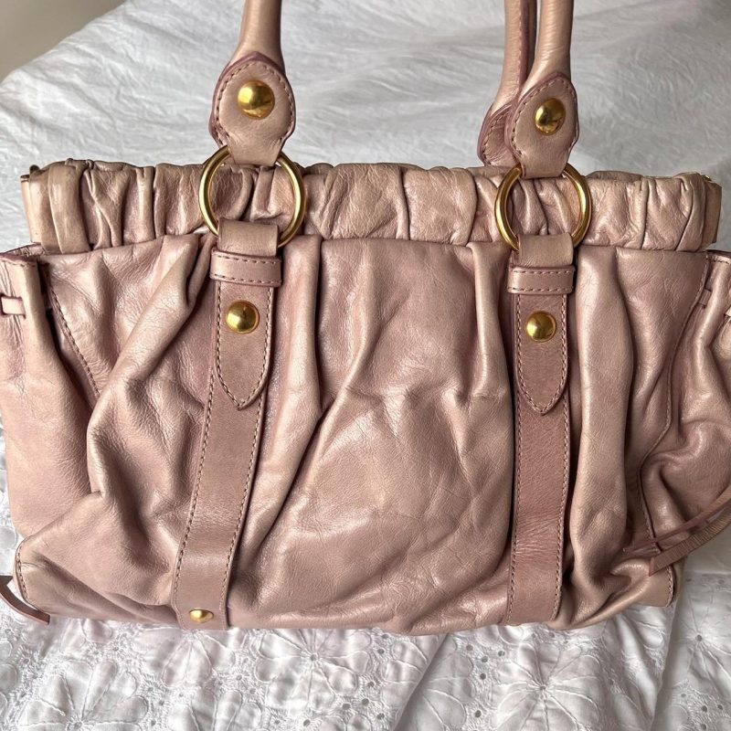 Gorgeous Authentic Dusty Pink Miu Miu Vitello Bag With Gold Hardware - Image 2