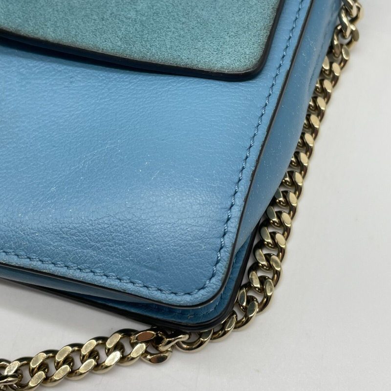 Chloe Faye Shoulder bag Suede Leather Y2K Blue Gold Hardware Crossbody - Image 8