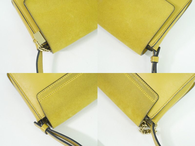 Chloe Faye Suede Leather Shoulder Crossbody Bag Yellow - Image 12