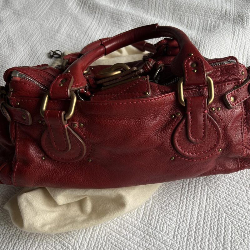 Gorgeous Red Chloe Paddington Bag With Gold Hardware - Image 3
