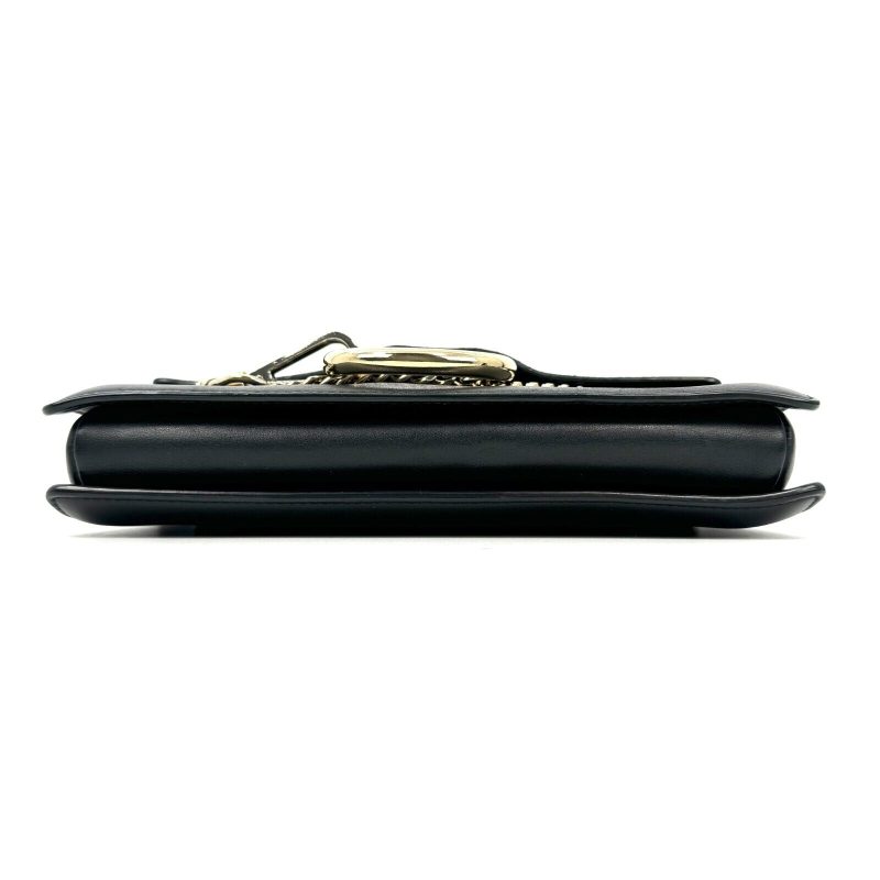 Chloe Faye  Shoulder Bag Black Small Leather Authentic - Image 12