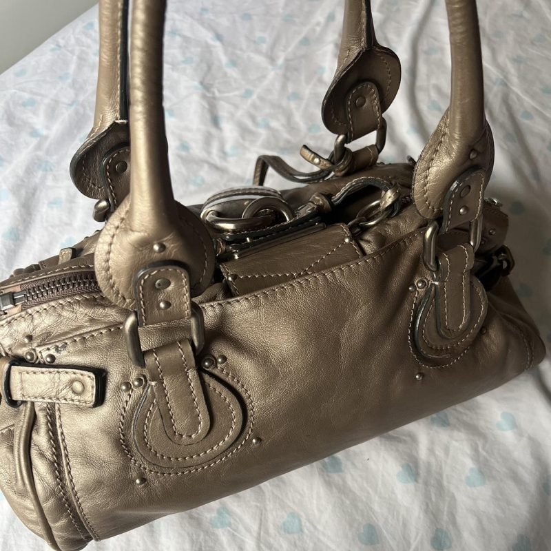 Authentic Bronze Chloe Paddington Bag With Silver Hardware - Image 4