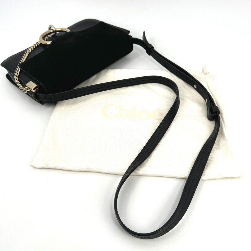 Chloe Faye  Shoulder Bag Black Small Leather Authentic - Image 6