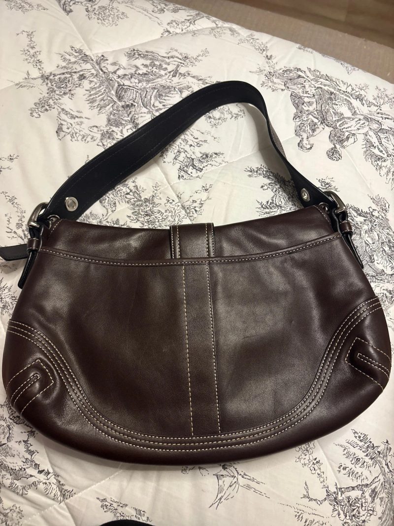 Coach F10192 Medium Vintage Soho Top Flap Y2K Black Leather Shoulder Bag - Image 2