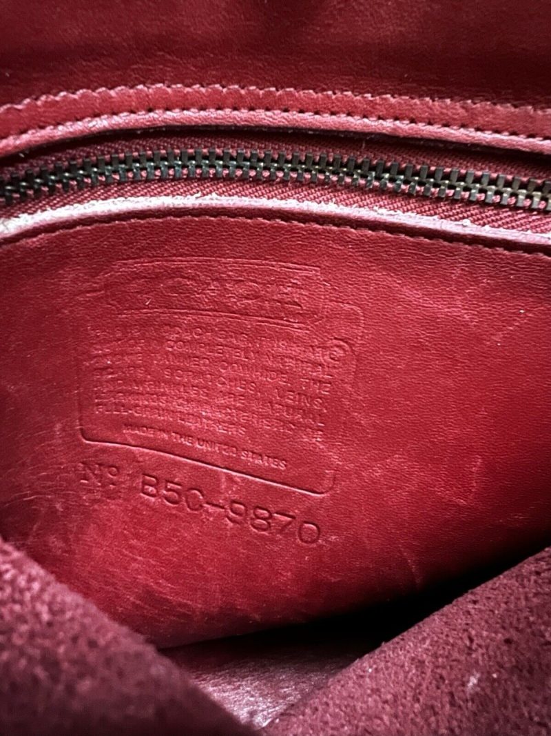 Vintage Coach Purse 9870 Red Leather Court Top Handle Bag Crossbody Usa - Image 14