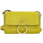 Chloe Faye Suede Leather Shoulder Crossbody Bag Yellow