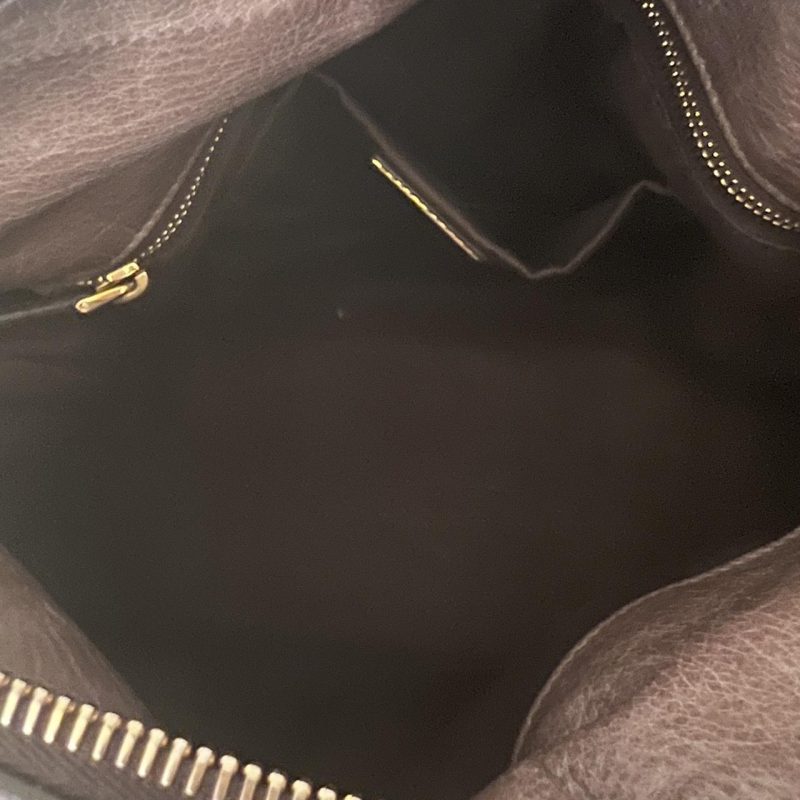 Authentic Grey Looks A Bit Purple In Person Miu Miu Vitello Leather Bow Bag With Gold Hardware And Removable Strap - Image 7