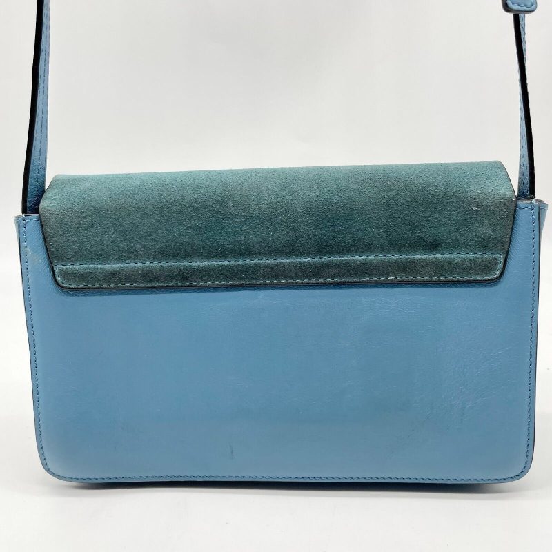 Chloe Faye Shoulder bag Suede Leather Y2K Blue Gold Hardware Crossbody - Image 4