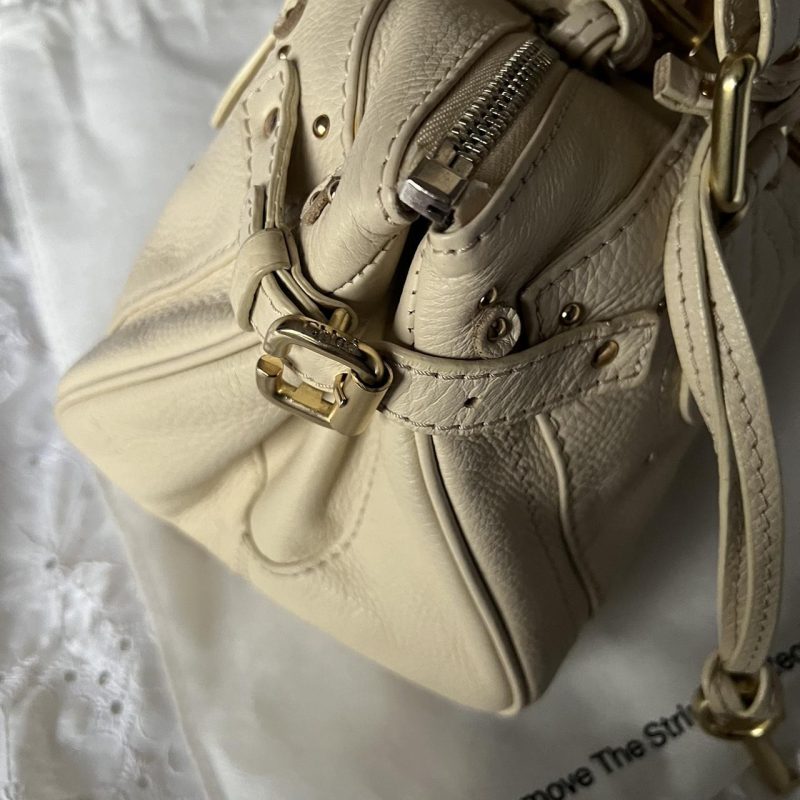 Authentic Cream Chloe Paddington Bag With Gold Hardware - Image 5