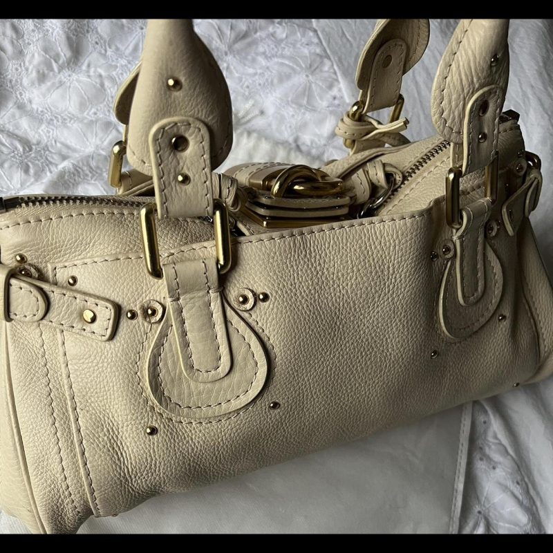 Authentic Cream Chloe Paddington Bag With Gold Hardware - Image 3