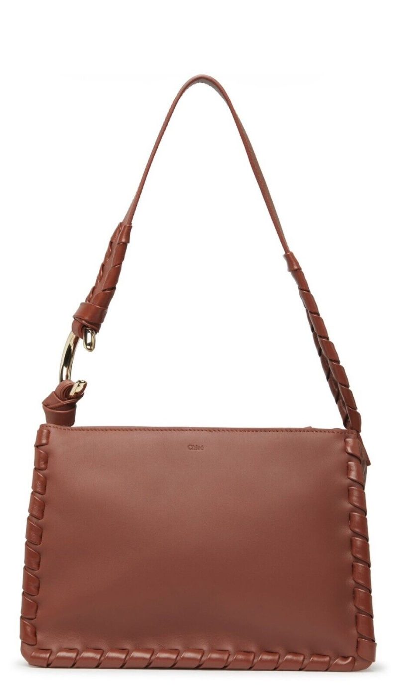 CHLOE MUTLI GUSSET  CALF & NAPPA LAMBSKIN SHOULDER BAG - NEW Handbag Brown - Image 7