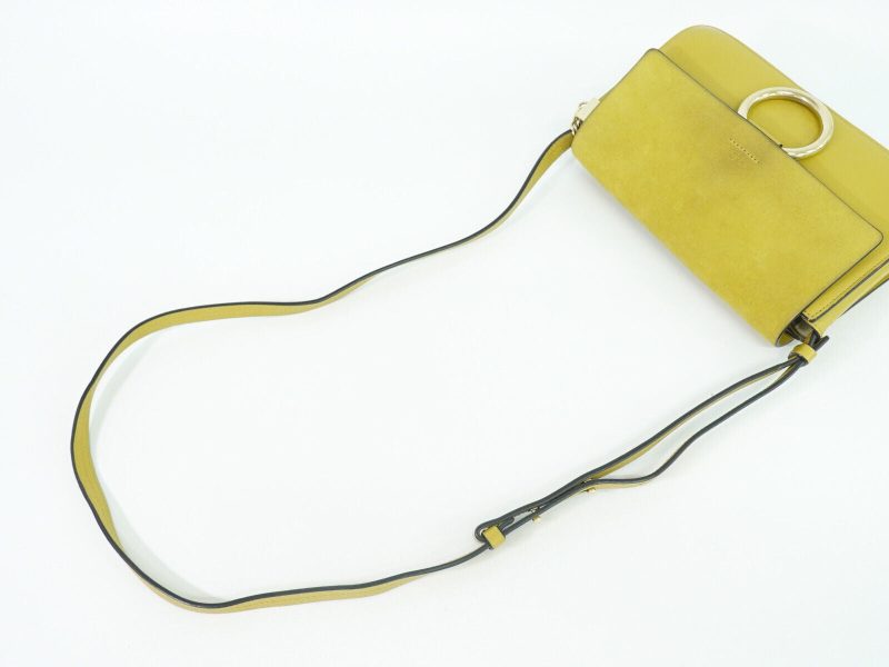 Chloe Faye Suede Leather Shoulder Crossbody Bag Yellow - Image 8