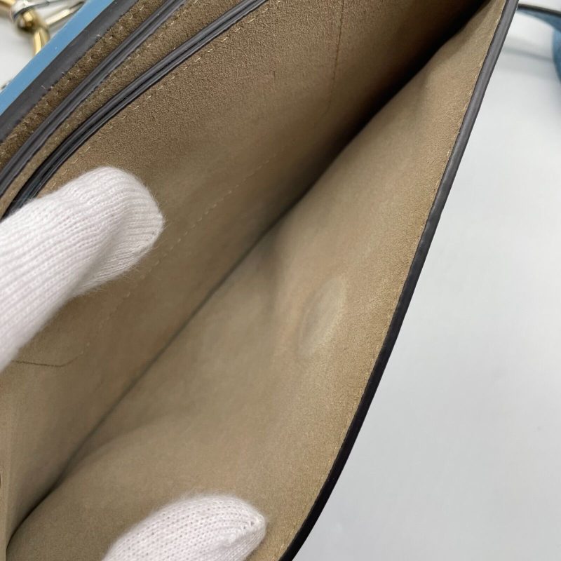 Chloe Faye Shoulder bag Suede Leather Y2K Blue Gold Hardware Crossbody - Image 19