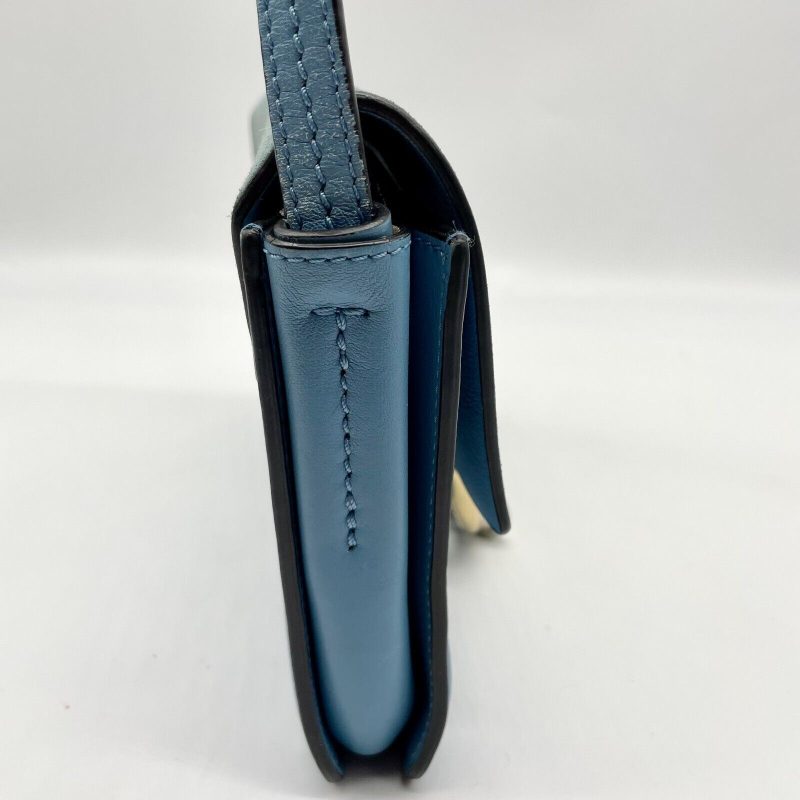 Chloe Faye Shoulder bag Suede Leather Y2K Blue Gold Hardware Crossbody - Image 6