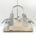 Authentic CHLOE Calfskin Medium Paddington Satchel Off White Ivory Handbag
