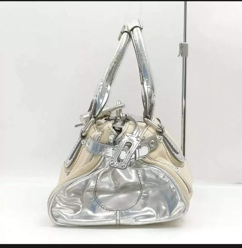 Authentic CHLOE Calfskin Medium Paddington Satchel Off White Ivory Handbag - Image 3